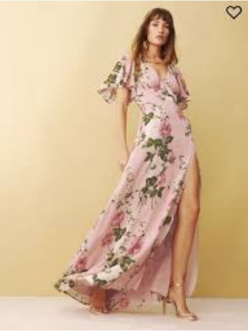 Reformation Pink Floral V‑Neck Maxi Dress - Picture 3 of 8